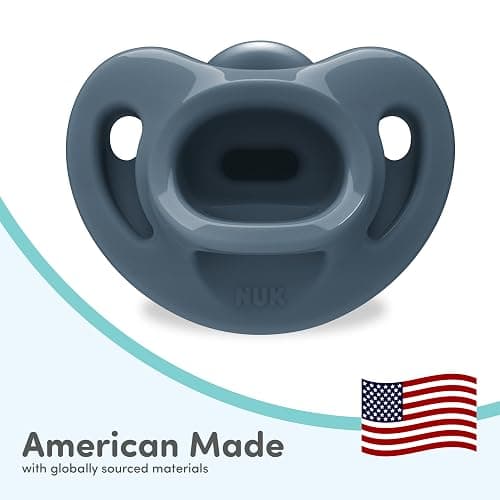 NUK 100% Silicone Comfy Orthodontic Pacifiers, 0-6 Months, Blue Fashion, Timeless Collection, 5 Count thumbnail 7