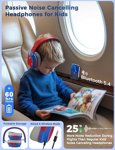 iClever Noise Cancelling Headphones for Kids Adults, Bluetooth Ear Protection with 60H Play Time, Safe Volume 80dBA, Noise Reduction Headphones for Autism Fireworks/Monster Truck, FOCUS thumbnail 2