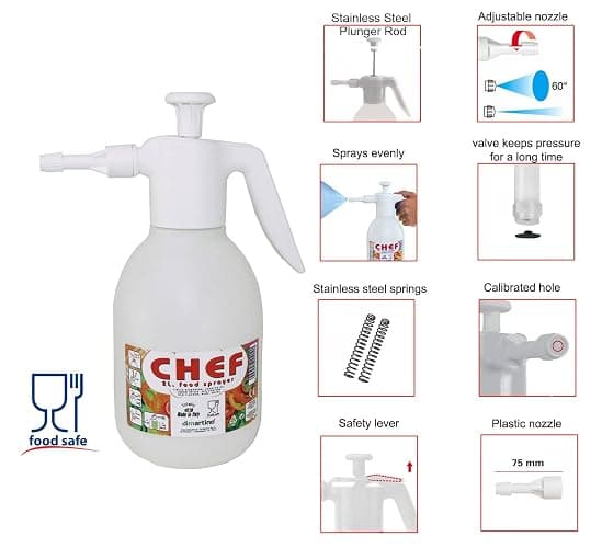 Di Martino BBQ Spray Bottle; Food Grade BPA Free Plastic; Hand Pressure Pump Sprayer for Barbecue Grills, Smokers thumbnail 6
