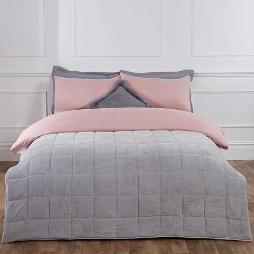 Brentfords Teddy Fleece Weighted Blanket for Adults Sleep Therapy Anxiety Stress Relief Super Soft Throw, Silver Grey, 125 x 180cm - 6kg (Disclaimer:Only suitable for age 3+years) thumbnail 9