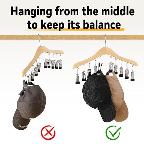 SNUVID Legging Organizer for Closet, Wooden Yoga Pants Hangers 2 Pack with 10 Clips Holds 20 Leggings, Space Saving Hanging Closet Organizer, Closet Organizers and Storage, Dorm Room Organization thumbnail 6