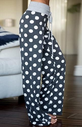 AMiERY Women's Comfy Casual Pajama Pants Floral Print Drawstring Palazzo Lounge Pants Wide Leg thumbnail 2