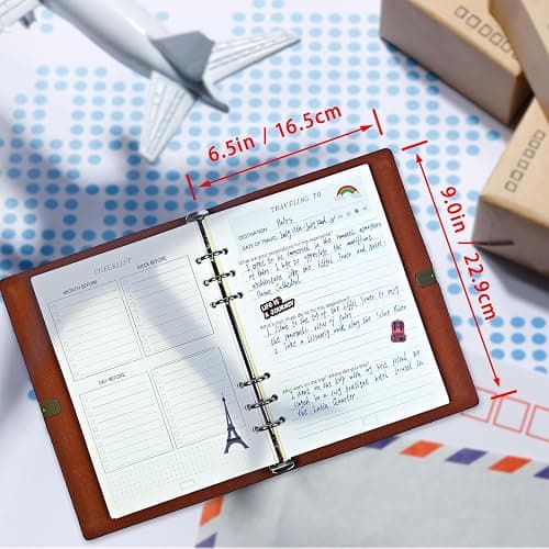 Tolivip Travel Journal for Women Men and Couples, Leather Travel Notebook with Prompts, Travel Memory Book & Adventure Book (Pink) thumbnail 3