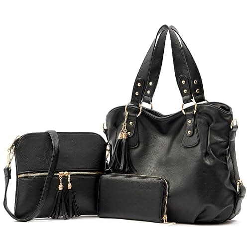 Qiyuer Purses And Wallets Set For Women Tote Handbags Large Hobo Bag Purse With Wallet 3PCS - Image 1