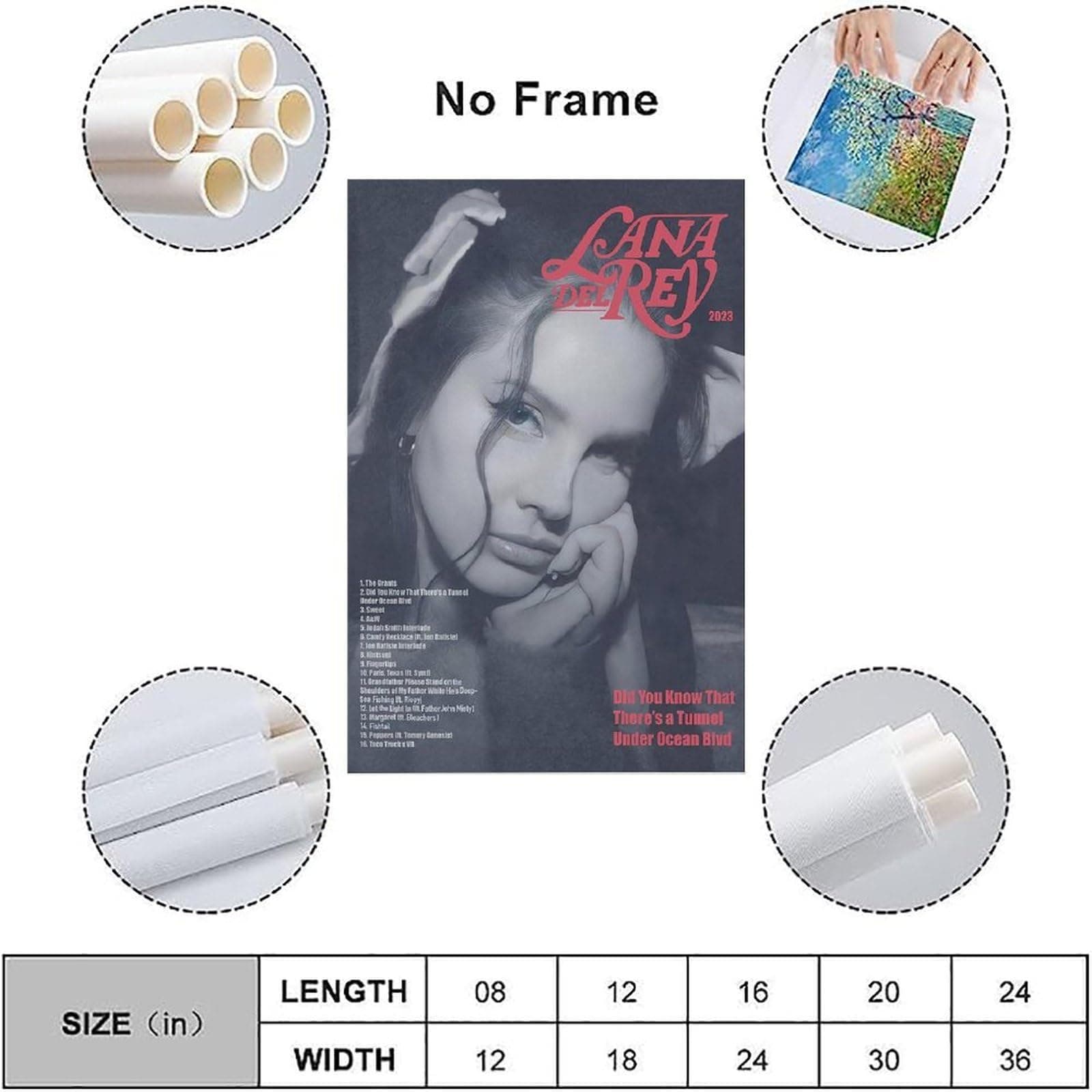 Lana Poster Del Rey Music Vintage Poster Canvas Painting Wall Art Picture Home Decor Print For Bedroom Living Room Dorm Study Bar Office 12x18inch(30x45cm) thumbnail 3
