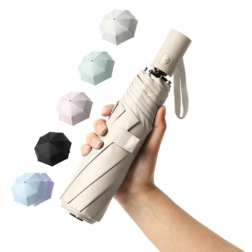 BAODINI Small UV Protection Travel Umbrella Compact for Rain and Sun UPF 50+ Windproof Portable 42 inch Umbrella for Women and Men - Image 1