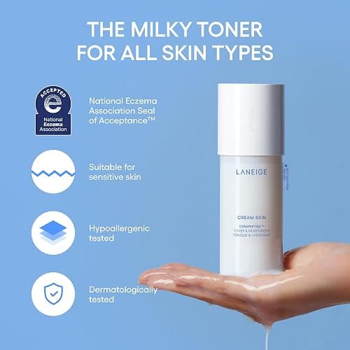 LANEIGE Cream Skin Toner & Moisturizer: Lightweight Refillable Korean Milky Toner with Ceramide & Peptide for Hydration, Firming, & Barrier Support thumbnail 8