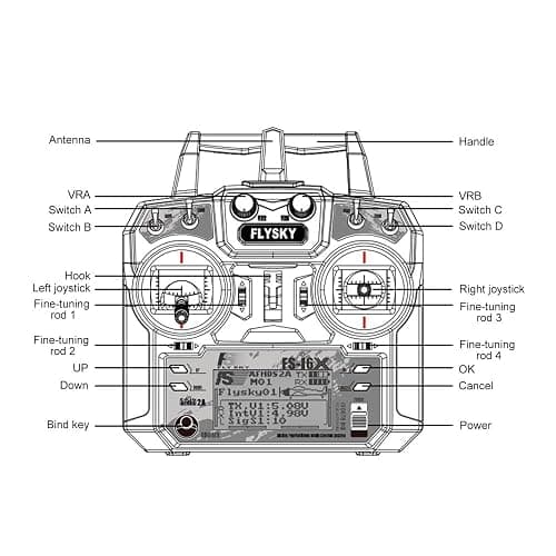 GoolRC Flysky FS-i6X 10CH 2.4GHz RC Transmitter Remote Controller with FS-X6B Receiver for RC Drone Airplane Helicopter thumbnail 5