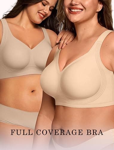 OEAK Womens Wireless Jelly Bra Plus Size Supportive Seamless Bras Full Coverage Push Up Comfortable No Underwire Tshirt Bras thumbnail 5