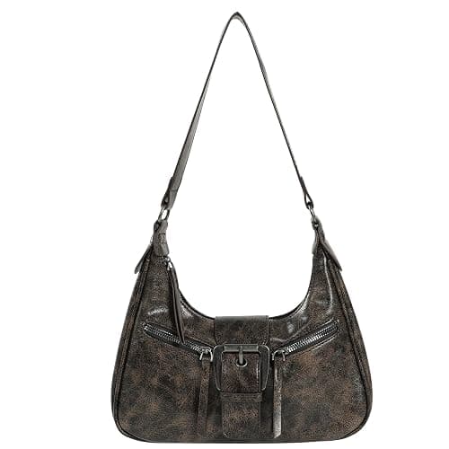 Women's Y2K Purse Shoulder Bag Top Handle Handbag Small Punk Hobo Clutch Purses Bags Trendy Trendy Leather Buckle Punk Purses - Image 1