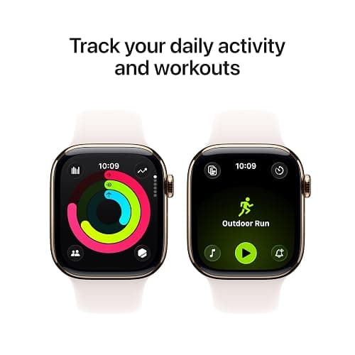 Apple Watch Series 11 [GPS + Cellular 42mm] Smartwatch with Gold Titanium Case with Light Blush Sport Band - S/M. Sleep Score, Fitness Tracker, Health Monitoring, Always-On Display, Water Resistant thumbnail 3