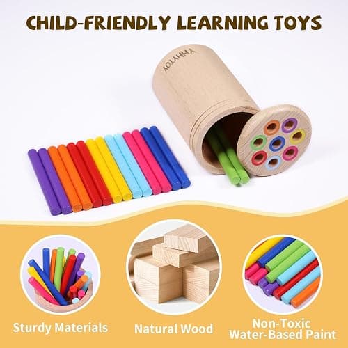 YHHYTOY Montessori Toys for 1+ Year Old, Toddler 18 Month Old Toy Color Sorting Preschool Learning Activities, Fine Motor Skills Sensory Toys for Toddlers 1-3, 1 2 3 Year Old Girl Boy Baby Gifts thumbnail 5