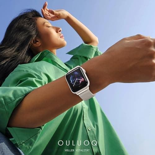 OULUOQI Ersatzarmband Kompatibel mit Apple Watch Armband 40mm 42mm 41mm 38mm 46mm 45mm 44mm Damen Herren, Einstellbar Edelstahl Metall Armbänder für iWatch Series 11 10 9 8 7 6 5 4 2 SE 3 Ultra 3 thumbnail 7
