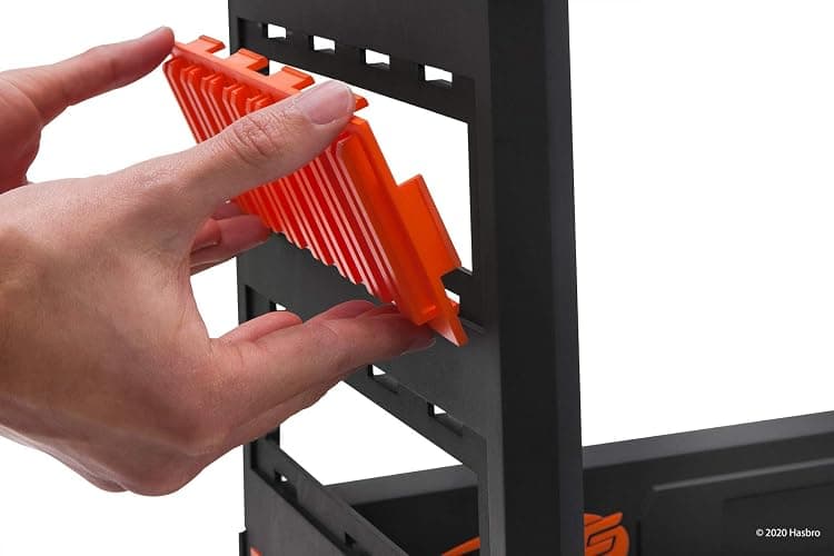 Nerf Elite Blaster Rack - Storage for up to Six Blasters, Including Shelving and Drawers Accessories, Orange and Black - Amazon Exclusive thumbnail 10