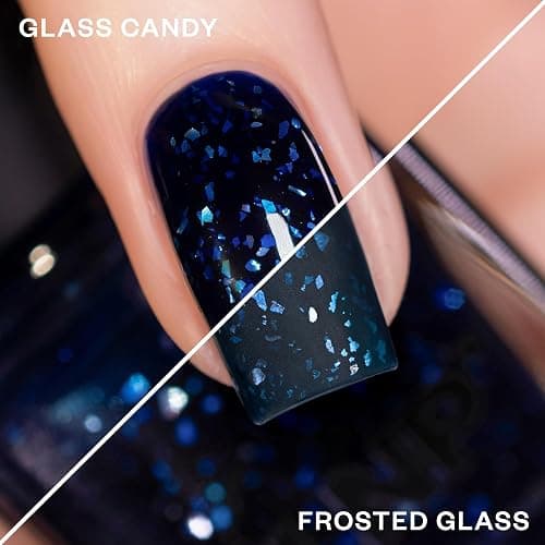 ILNP Late Night - Deep Navy Blue-Based Iridescent Flakie Shimmer Nail Polish thumbnail 6