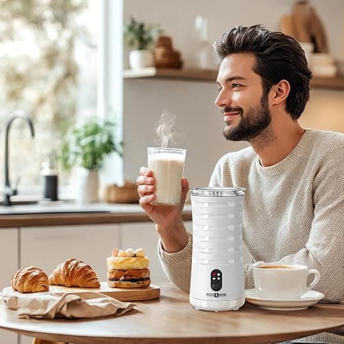 Milk Frother, Paris Rhône 4-in-1 Milk Steamer and Frother, Hot & Cold Foam Milk Warmer with Temperature Control, Auto Shut-Off Frothers for Coffee, Latte, Cappuccino, Macchiato thumbnail 9