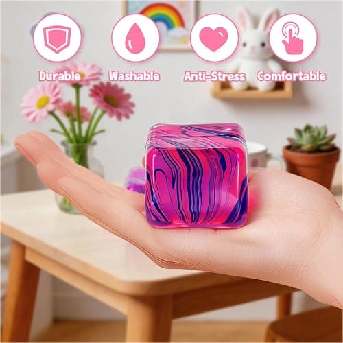 3Pcs Taba Squishies Fidget Toys, Stress Balls for Kids and Adults, Squishies Stress Cube, Sensory Toys for Kids with Autism, Fidgets for Classroom Prize, Birthday Gifts Party Favors(Random Color) thumbnail 6