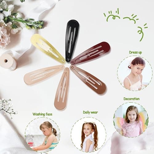 120 Pack 6 Color Snap Hair Clips | Non-Slip Snap Clips for Women & Girls | Durable Hairpins for Thick Hair, Updos, Braids & Buns | Secure Hold, Snag-Free Design thumbnail 4