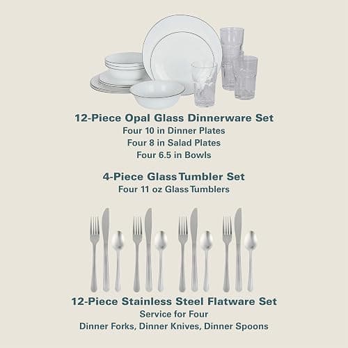 Gibson Home 74 Piece Kitchen in a Box Pots and Pans Cookware, Plates and Bowls Dinnerware, Cutlery Knife Block, Flatware Utensils, Tools & Gadgets, Storage, Glasses Set thumbnail 6