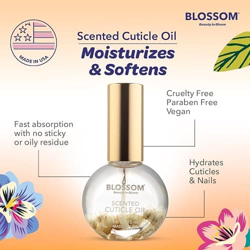 Blossom Cuticle Oil for Nails, Hydrating, Moisturizing, Scented Nail Oil Cuticle Care, Infused with Real Flowers, Made in USA, 0.5 fl. oz, Amazon Exclusive, Coconut thumbnail 6