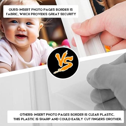 Baby's My First Family Album Holds 21 4x6 Photos, Baby Sun Photo Album Soft Cloth Family Book,My First Photo Book for Baby or Toddlers,Cute Book Gift for Babies Shower Newborns Family Photos（Black） thumbnail 7