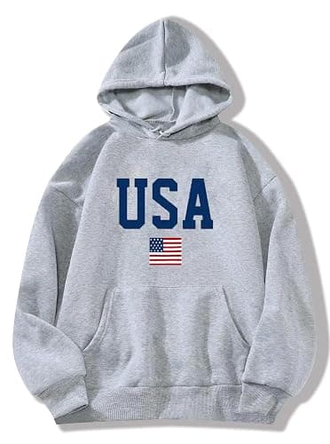 Hilinker Womens Graphic Hoodies Drawstring Long Sleeve Sweatshirt with Pocket Pullover - Image 1