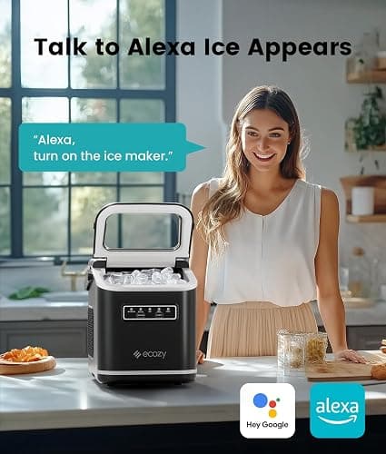 ecozy Smart Ice Makers Countertop, Portable Ice Maker with App Remote & Voice Control, 9 Bullet Ice Cubes in 6 Mins, 26lbs/24Hrs, Self-Cleaning, Quiet Ice Maker Machine for Home Kitchen Office RV thumbnail 2