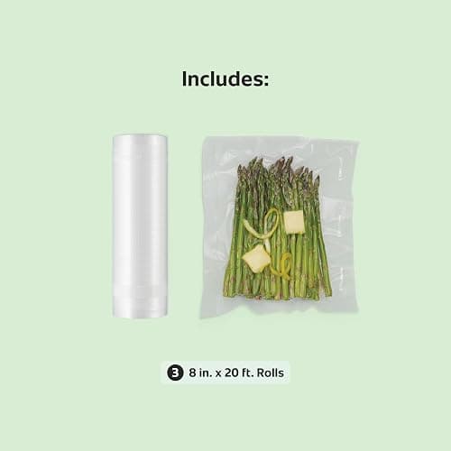 FoodSaver Custom Fit Airtight Food Storage and Sous Vide Vacuum Sealer Bags, 8 x 20' (Pack of 3), Perfect for Meal Prep and Sous Vide Cooking thumbnail 6