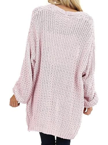 Maroway Womens Cardigan Solid Color Long Sleeve Open Front Chunky Knit Sweater Outwear thumbnail 4