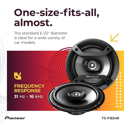 PIONEER F-Series TS-F1634R 6.5” 2-Way Speakers (Pair) – 200W Max, Balanced Sound + Smooth Treble, Great Stock Replacement, High-Efficiency Speaker Designed for OEM Power thumbnail 5
