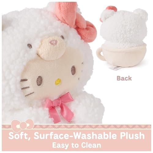 GUND Sanrio Official Hello Kitty Café Latte Teddy Bear Plush, Collectible Plush Toy, Stuffed Animal for Ages 1 and Up, White, 6” thumbnail 6