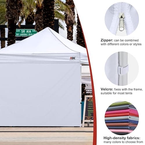 ABCCANOPY Instant Canopy SunWall 10x10 FT, 1 Pack Sidewall Only, No Frame or Top, Orange thumbnail 6