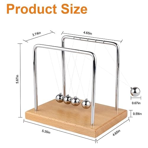 Smilesorg Newton's Cradle Balance Balls Fascinating Physics Gadget for Home and Office 5 Beads thumbnail 3