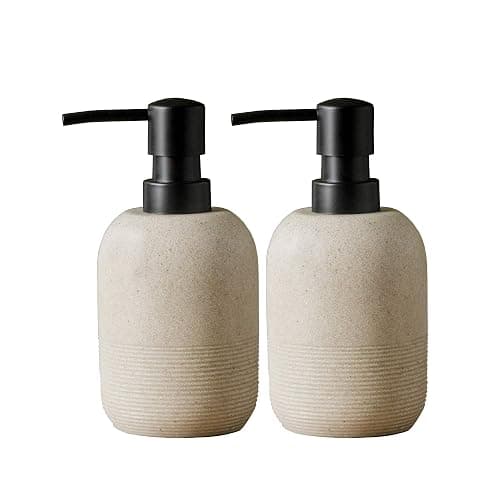 2pcs/Set Beige Soap Dispenser Set,Hand Soap Lotion Dispenser for Bathroom, for Elegant Bathroom Décor,soap Dispenser for Kitchen Sink - Image 1
