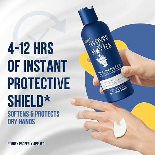 Gloves In A Bottle Shielding Lotion – Long-Lasting Barrier Moisturizer for Dry, Cracked Hands & Sensitive Skin | Non-Greasy, Fragrance Free Lotion | Safe for Men, Women & Babies 6 Months+ | 8 oz thumbnail 2