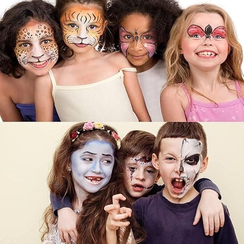 UCANBE Face & Body Paint, Water Activated SFX Makeup Palette - Extra Large White & Black Pan, Professional 18 Color Safe Non Toxic Art Painting Kit for Halloween, Cosplay, Parties, Theater & Stage thumbnail 5