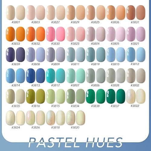 GAOY 42 Pcs Gel Nail Polish Kit, Pastel Pearl Shimmer Colors Spring Summer Gel Nail Polish Set with Glossy & Matte Top Coat and Base Coat for Salon and DIY Manicure at Home thumbnail 5