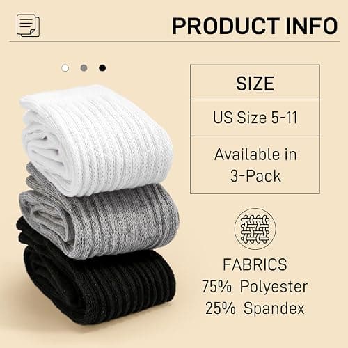 todaysunny Slouch Socks for Woman 3 Pack Scrunch Socks Soft High Boot Socks Warm Thick Knit Woman Long Socks thumbnail 3