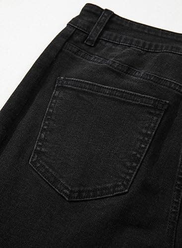 Sidefeel Women's Wide Leg Jeans High Waisted Strechy Raw Hem Zimbaplatinum Denim Pants thumbnail 8