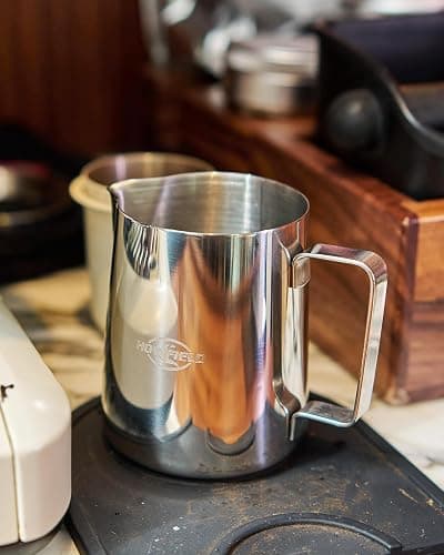 Milk Frothing Pitcher 32 Oz, Milk Frother Cup 304 Stainless Steel Steaming Jug with Clear Scale and Latte Art Pen, Barista Tools for Espresso, Cappuccino, Coffee Machine Accessories (900ml) - Sliver - 32 Ounces thumbnail 5