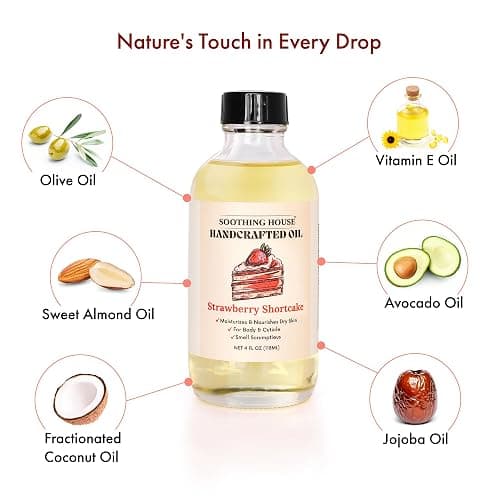 Soothing House Strawberry Shortcake Body Oil: Moisturizing Body Oil for Soft, Glowing Skin with Almond & Jojoba Oil (4 fl oz) thumbnail 5