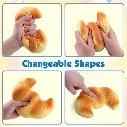 Anboor Slow Rising Squishies Toys for Kids Bread Squishys Foam Food Croissant Jumbo Big Stress Squishes Cute Giant Squeeze Toy thumbnail 5
