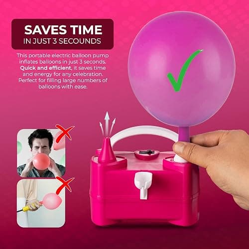 Scott 11 Electric Balloon Pump with Dual Nozzle, Portable Balloon Inflator 220v-240v 600w, Electric Air Pump for Birthdays, Parties, Wedding and Event Decorations thumbnail 4