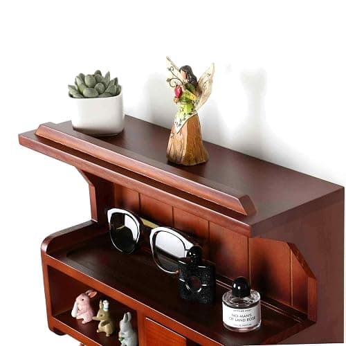HEKFL Key Holder for Wall, Mail and Key Holder, Mail Organizer Wall Mount with Storage Drawer and 6 Hooks, Easy Installation Key Rack for Entryway and Home Decor, Luxury Auburn thumbnail 4