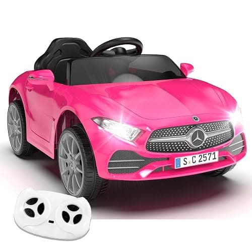 NEWDOOD Licensed Mercedes-Benz CLS 350 12V Kids Ride On Car with 2.4G Remote Control, Battery Powered Electric Car Ride On Vehicle w/Bluetooth, Music, Safety, Lights,Ride on Toys for Toddlers (Pink) - Image 1