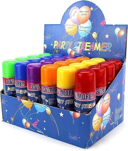 12 Pack Party String Spray (3 oz Each) – Streamer Spray in a Can, Full Color Set with 2 of Each Color, Party Supplies for Kids’ Parties, Birthdays, and Celebrations thumbnail 3