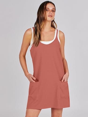 ANRABESS Women Athletic Dress Summer Tennis Workout Active Sports Mini Romper Dress Built in Shorts Travel Vacation Clothes thumbnail 7