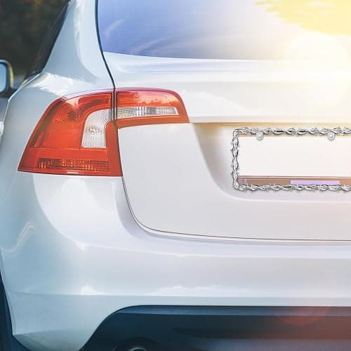 MorningRo 2 Pcs Barbed Wire License Plate Frame Universal,Sliver | Fits USA Standard Plates with Screws Included, Metal 3D Wire Design for Car Truck Styling, Universal Mount for Women Men thumbnail 7