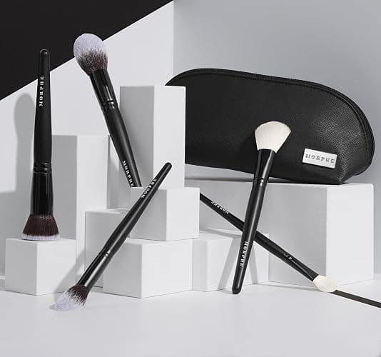 Morphe Face The Beat Makeup Brushes - 5 Piece Makeup Brush Set with Foundation, Blush, Contour & Blending Brushes - Made with Synthetic Bristles & Includes Makeup Brush Case (5 Count) thumbnail 6