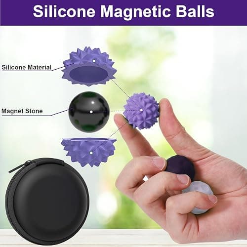 BUSOHA Silicone Magnetic Fidget Balls - 4 Pack Fidget Toys Adults Sensory Toys Stress Balls for Adults Teens Gifts for Calming,Autism and ADHD Classroom Office thumbnail 3